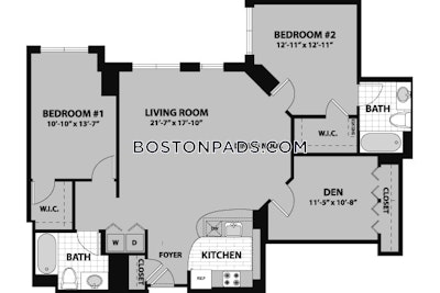 Waltham Apartment for rent 2 Bedrooms 2 Baths - $3,002